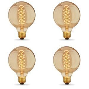 4 spiral filament Edison lightbulbs 40w bulbs decoration